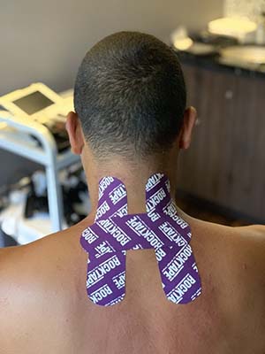 Chiropractic Culver City CA Kinesio Taping On Neck