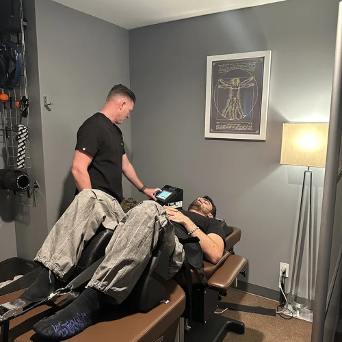 Spinal decompression setup at Active Body Chiropractic Culver City